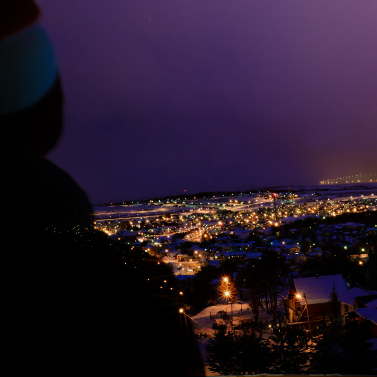 City skyline over Ushuaia, Tierra del Fuego, Argentina