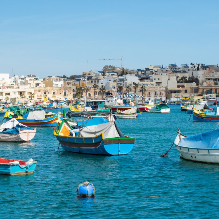 Colorful Maltese Fishing Boats in Malta