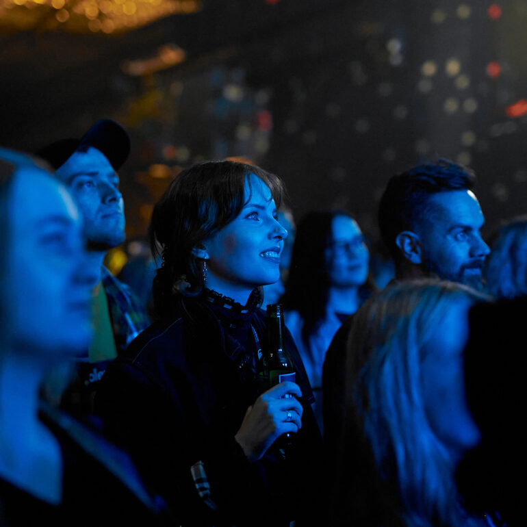 Crowd at Intsukurmu Festival Stage, Telliskivi Loomelinnak, F Hoone Must Saal, Tallinn Music Week 2023