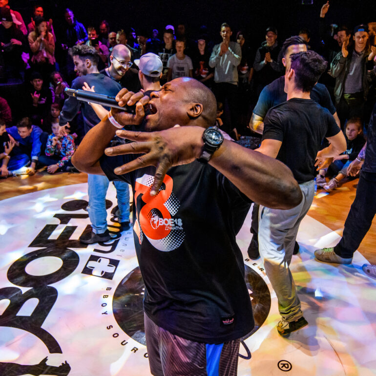 MC Trix at Battle of EST 2019 - International Hip Hop and Break Dance cultural event at Vanemuine theatre Tartu