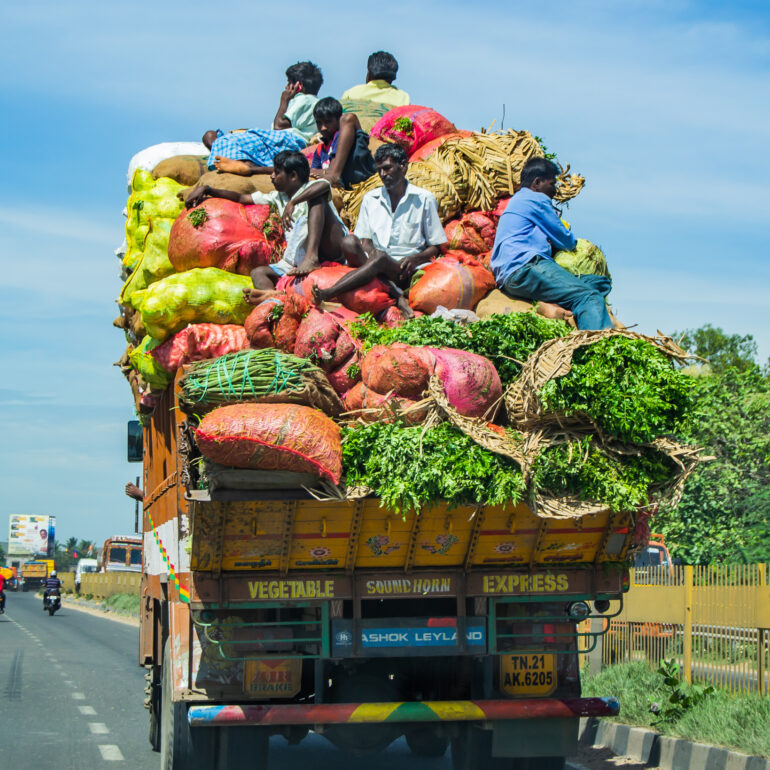 Overloaded Vegetable express - Street Photography in Chennai, India