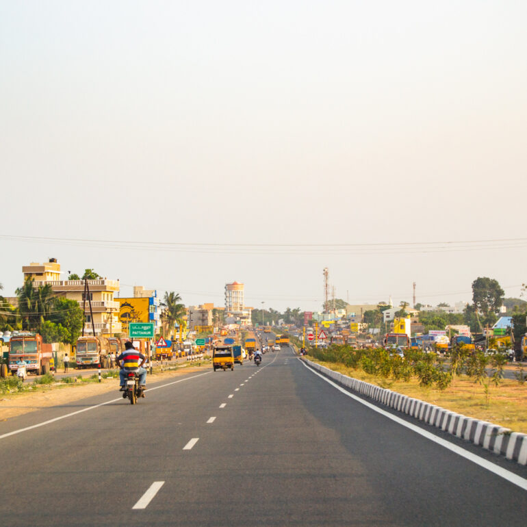 Travel on Highway from Bangalore to Chennai, South India